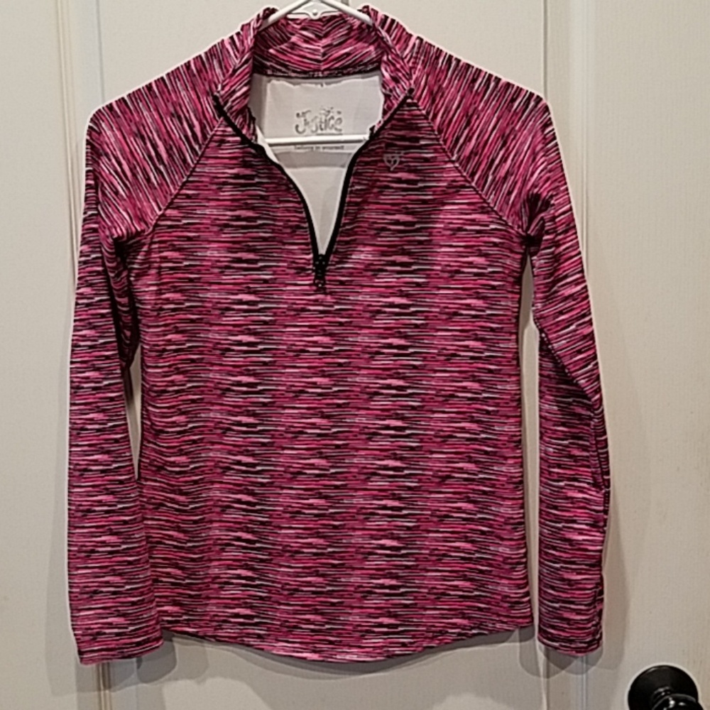 Justice Active 1/4 zip pull over top w/ thumb hole